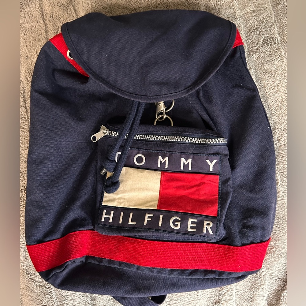 Tommy Hilfiger Classic Navy and Red Backpack